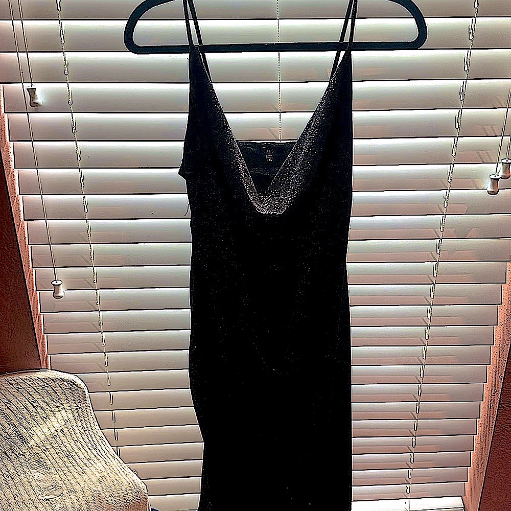 Sparkly black velvet dress